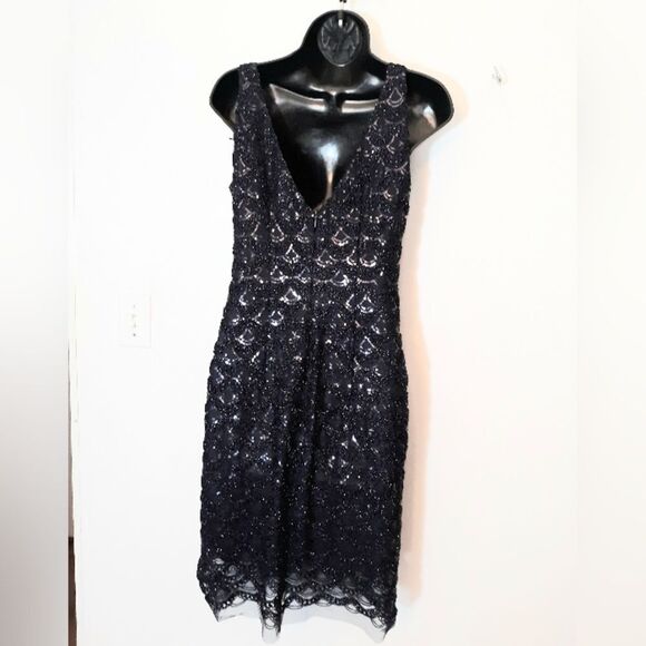 SD collection sequin mesh navy dress - Picture 4 of 6